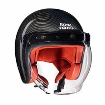 Royal Enfield Open Face Helmet with Clear Visor Gloss Black - £156.20 GBP