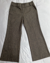 Morrissey Y? Tweed Pants Classic Brown Wide Leg Womens Size 12 - £35.41 GBP