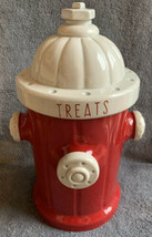 Blue Sky Clayworks Pet Lovers Cat Dog Ceramic Fire Hydrant Treat Jar 11” 17180 - £47.84 GBP