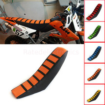 Universal Ribbed Rubber Motorcycle Soft Gripper Anti-Slip Seat Cover Dirt Bikes - £13.36 GBP