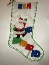 Handmade Christmas Felt Needlepoint Stockings Santa “Mom” Ho Ho Ho Ho - £12.49 GBP