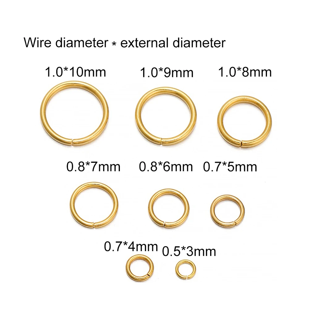 Play 50-200pcs/Lot 3-10mm Stainless Steel Gold Open Jump Rings Split Rings ConAt - £23.18 GBP