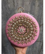 Round Mandala clutch,embroidered bag, evening clutch,clutch bag, bride g... - £58.99 GBP