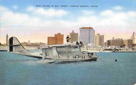Navy Flying Boat Sea Plane Corpus Christi Texas 1940s linen postcard - £5.43 GBP