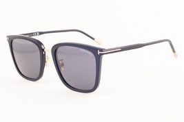 Tom Ford HUDSON 949 01A Shiny Black Gold / Gray Sunglasses TF949 01A 55mm - $217.55