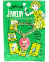 Vintage 1960&#39;s Liddle Kiddles Girls Jewelry Clone Klone Pink Hair Bracelet MOC - £101.48 GBP