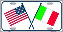 United States Italy Crossed Flags Metal Novelty License Plate LP-477 - £14.85 GBP