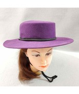 Purple 100% Wool Wide Brim Panama Fedora Western Boyfriend Hat and Strap... - $23.83