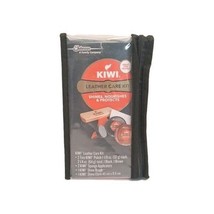 KIWI 6 Piece Shoes Leather Care Kit Black &amp; Brown Polish Sponges Brush C... - $15.63