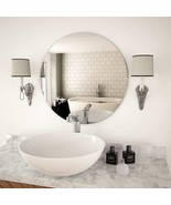 vidaXL Round Glass Wall Mirror 23.6 Inch Modern Decorative Accent - $164.34 CAD