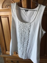 Nie &amp; Zoe women&#39;s Shirt Sleeveless With Ruffled Center Strip Size Large ... - £19.90 GBP