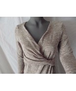 New NURTURE Knit Top Santa Fe Beige Cris Cross V-neck Front Long Sleeve ... - $23.76