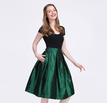 Black Taffeta Maxi Skirt Women Custom Plus Size Pleated Skirt with Pockets image 7