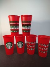 Cups Christmas Holiday 6 Starbucks 2020 Reusable Plastic 16oz Tumbler Cup - £12.67 GBP