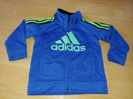 Adidas Infant Boy&#39;s Zip 100% Polyester Knit JACKET-18 MO.-GENTLY WORN-CUTE - £4.70 GBP