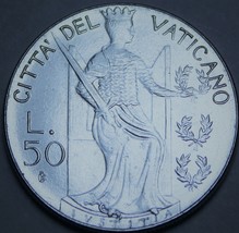 Vatican City 50 Lire, 1980 Gem Unc~Rare~250K Minted~Justice Seated Right... - £9.39 GBP