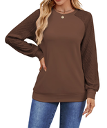 Sweatshirts for Women Crewneck Cable Knit Sleeve Sweaters Casual Fall Tu... - €33,15 EUR