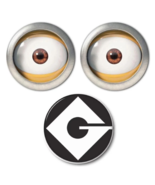 MINION set of 3, 2 Eyeballs & 1 Chest logo with G center DESPICABLE Me HALLOWEEN - $16.99