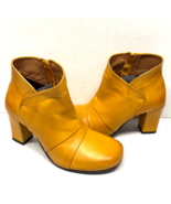 MIZ MOOZ SOFT LEATHER HEELED   BOOTIE SIDE ZIP MUSTARD  37EU / 7US NEW #... - $49.95
