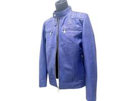Dark Blue Snakeskin Leather Jacket - $750.00+