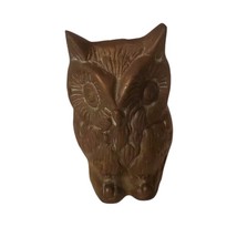 Vintage MCM Brass Owl Figurine Unpolished 4” - $18.37