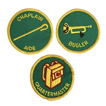 Vtg Boy Scouts BSA Position Patch Lot of 3 Bugler Chaplain Aide Quartermaster - £6.00 GBP