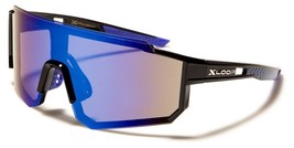 New Shield Wrap Around Mens Sport Sunglasses Blue Mirrored Lens UV400 8X3633 - £10.87 GBP