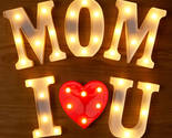 LED Light up Letters for Wall Decor, I LOVE U MOM Sign, Light up Alphabe... - $34.15