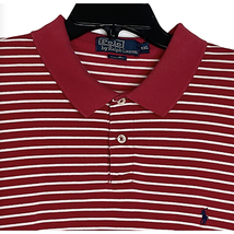 Polo Ralph Lauren Golf Shirt Size XXL Red White Striped Knit Pullover Lo... - £18.87 GBP