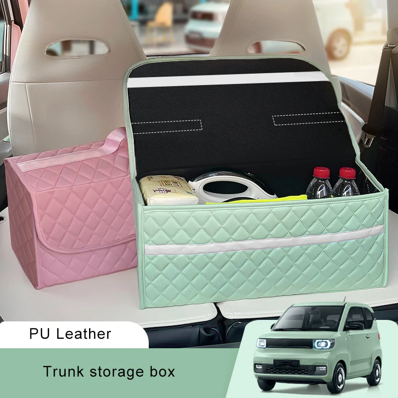 Mini Car Trunk Storage Box Waterproof PU Leather Lingge Organizer In Car Folding - £27.00 GBP+