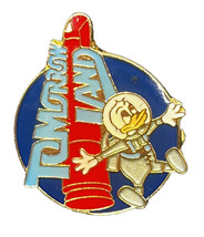 Vintage Walt Disney Donald Duck Pin 1985  Tomorrowland Astronaut Enamel Lapel - £13.26 GBP