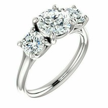 Round Cut 2.80Ct Three Diamond 14k White Gold Engagement Ring Simulated Size 7.5 - £197.90 GBP