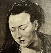 Rubens Portrait Of A Woman Print 1939 Gray Tone Plate Art DWX2A - $364.42 MXN
