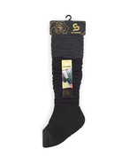 Women&#39;s Fall Winter Leg Warmers Over The Knee One Size Black W Charcoal New - $17.25 CAD