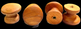 TEN (10) BRAND NEW FINISHED CHERRY 1&quot; ROUND WOOD CABINET KNOBS / PULLS AA - £11.59 GBP