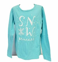Oshkosh graphic top T-shirt blue long sleeve Snow Princess  Girls size 10 - $10.00