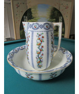 Pitcher &amp; Wash Basin English Keeling 1800&#39;s Losolware Hamilton pattern Vase - $306.84 CAD
