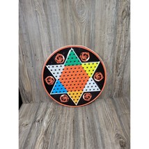 Vintage Ohio Art Chinese Checker, Round Tin Metal, Rusty Bent, No Marbles - $32.00