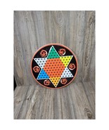 Vintage Ohio Art Chinese Checker, Round Tin Metal, Rusty Bent, No Marbles - £23.93 GBP