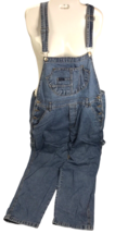 Vintage Overalls Route 66 Blue Denim Bib Carpenter Jean Womens Size L 90s grunge - £47.47 GBP