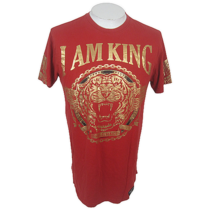 Switch T Shirt sz L unisex I am King red gold Tiger Wings spellout stree... - $19.79