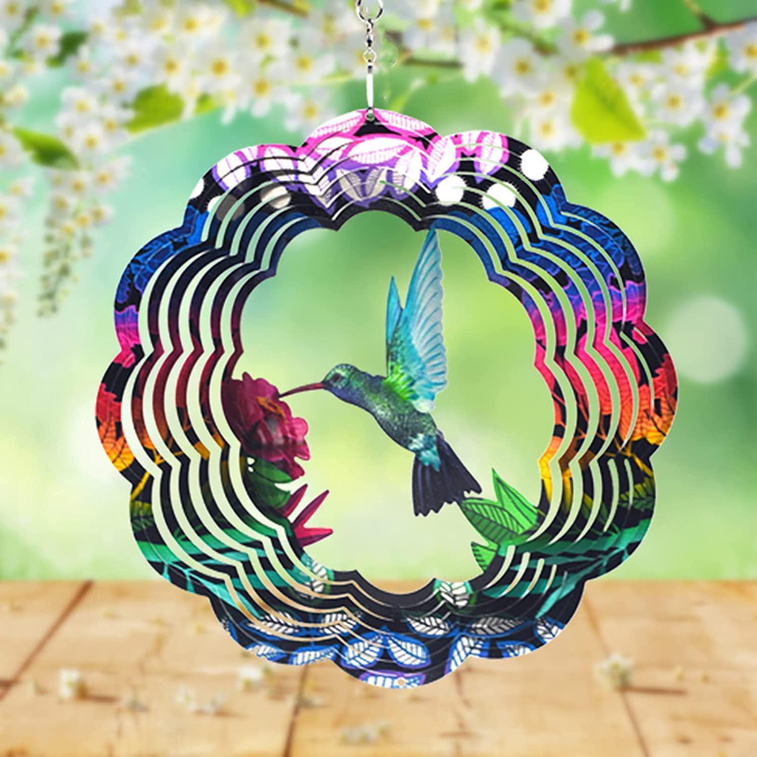Wind Spinner Stainless Steel Hummingbird 3D Indoor Outdoor Garden Decoration - $35.23