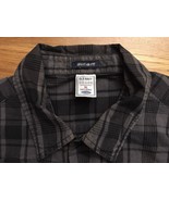 Old Navy Regular Fit Charcoal Black Gray L/S Button Up Down Front Shirt ... - £23.69 GBP