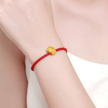 Gold Plated Tiger Red String Bracelets For Women Golden Color Zodiac Transport B - £12.42 GBP