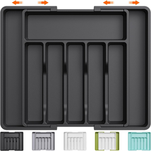 Lifewit Silverware Drawer Organizer, Expandable Utensil Tray for Kitchen, BPA Fr - £24.78 GBP