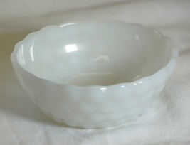 Bubble White Milk Glass Fruit Dessert Bowl Anchor Hocking Vintage MCM - $12.86
