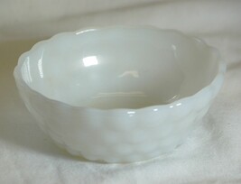 Bubble White Milk Glass Fruit Dessert Bowl Anchor Hocking Vintage MCM - £10.17 GBP