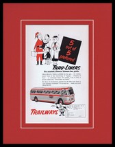 1953 Trailways Thru Liners Framed 11x14 ORIGINAL Vintage Advertisement - £39.56 GBP