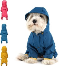 Dog Raincoat, Waterproof Dog Rain Coat with Hood, Reflective (Blue,Size:M) - £16.23 GBP