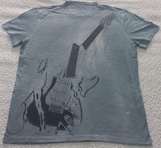 John Varvatos Star USA Men&#39;s Stone Wash Gray Green Broken Guitar Graphic... - $37.98